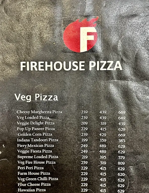 firehouse pizza menu